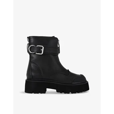 Kg Kurt Geiger Womens  Trick Zip Faux-leather Ankle Boots In Black