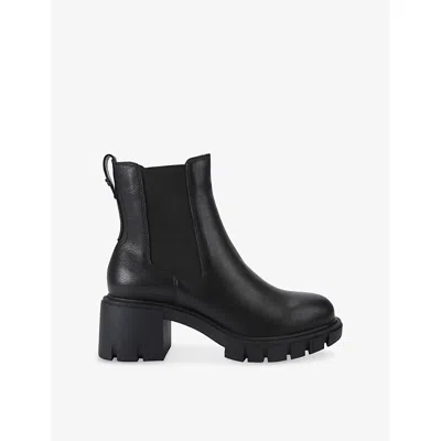 Kg Kurt Geiger Womens Black True Heeled Leather Ankle Boots Eur 39 / 6 Uk