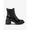 Kg Kurt Geiger Womens Black True Patent Faux-leather Heeled Ankle Boots In Black