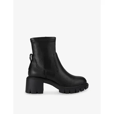 Kg Kurt Geiger Womens Black True Sock Faux-leather Ankle Boots Eur 37 / 4 Uk