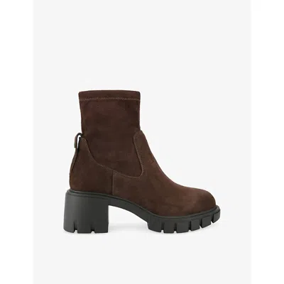 Kg Kurt Geiger Womens Brown True Sock Faux-leather Ankle Boots Eur 36 / 3 Uk