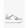Kg Kurt Geiger Womens  Kick Skater Gem-embellished Faux-leather Low-top Trainers In White/comb