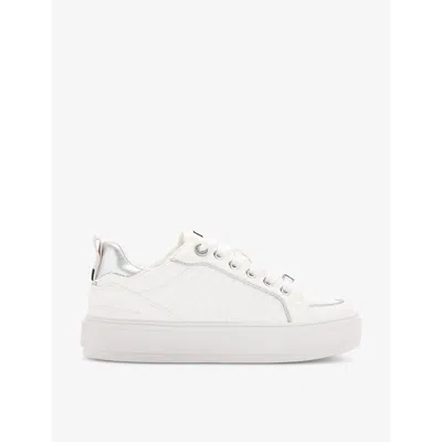 Kg Kurt Geiger Womens  Kingly Quilted Faux-leather Low-top Trainers In White
