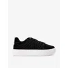 Kg Kurt Geiger Womens  Kingly Quilted Velvet Low-top Trainers In Black