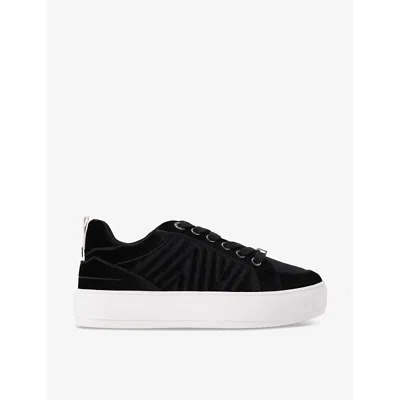Kg Kurt Geiger Womens  Kingly Quilted Velvet Low-top Trainers In Black
