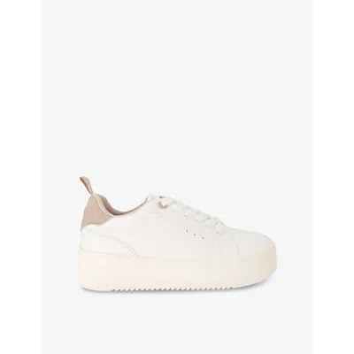 Kg Kurt Geiger Womens  Lighter Lace-up Faux-leather Trainers In White