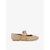 Kg Kurt Geiger Womens Camel/comb Master Stud2 Faux-leather Ballet Flats Eur 39 / 6 Uk In Neutral