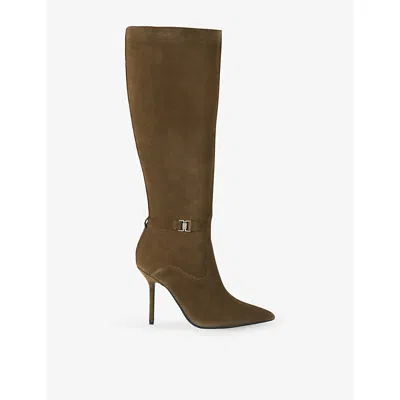 Kg Kurt Geiger Womens Mid Brown  Heeled Suede Knee-high Boots Eur 37 / 4 Uk