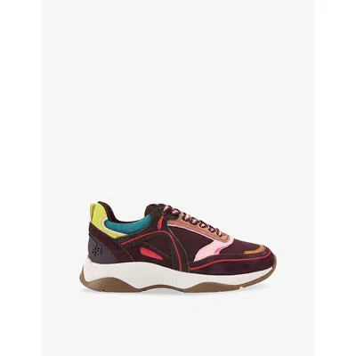 Kg Kurt Geiger Womens Mult/other Luxe Branded Suede Trainers Eur 37 / 4 Uk In Animal Print