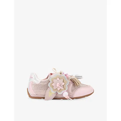 Kg Kurt Geiger Womens Pink Comb Lennon Suede Trainers Eur 39 / 6 Uk