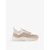 Kg Kurt Geiger Womens Pink Comb Link Logo-embellished Woven Low-top Trainers In Pink Comb