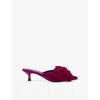 Kg Kurt Geiger Womens Pink Sophia Heeled Velvet Mules Eur 38/5 Uk In Pink