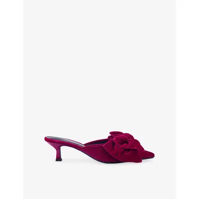 Kg Kurt Geiger Womens Pink Sophia Heeled Velvet Mules Eur 38/5 Uk