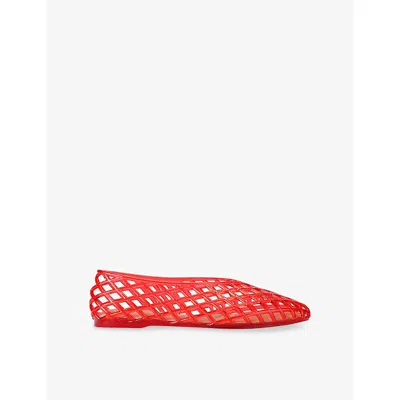 Kg Kurt Geiger Womens Red Nauru Jelly Ballet Flats Eur 39 / 6 Uk