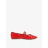 Kg Kurt Geiger Womens Red Nico Faux-leather Mary Jane Flats Eur 39 / 6 Uk