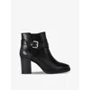 Kg Kurt Geiger Womens  Sage Buckle-strap Leather Heeled Ankle Boots In Black