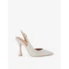 Kg Kurt Geiger Womens  Aria2 Sling-back Heeled Faux-leather Courts In Silver