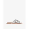 Kg Kurt Geiger Womens Silver Pose Crystal And Pearl-embellished Woven Flat Mules In Silver