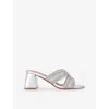 Kg Kurt Geiger Womens Silver Pose Crystal And Pearl-embellished Woven Heeled Mules In Silver