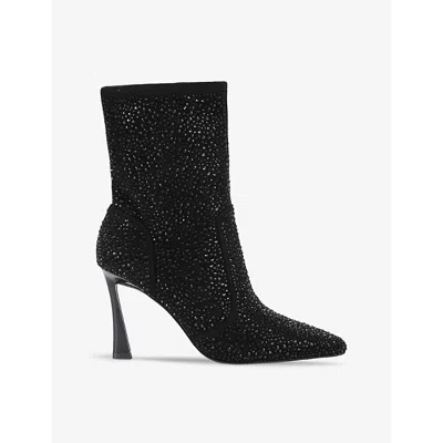 Kg Kurt Geiger Womens  Sweetie Crystal-embellished Faux-leather Ankle Boots In Black