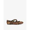Kg Kurt Geiger Womens Tan Comb Natalia Leopard-print Velvet Flats Eur 39 / 6 Uk In Brown