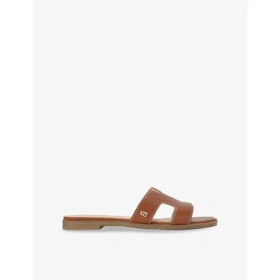 Kg Kurt Geiger Womens  Raven Faux-leather Flat Sandals