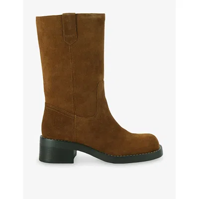 Kg Kurt Geiger Womens Tan Stint Suede Boots Eur 37 / 4 Uk In Multi