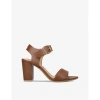 KG KURT GEIGER KG KURT GEIGER WOMEN'S TAN SUTTON BLOCK-HEEL FAUX-LEATHER SANDALS