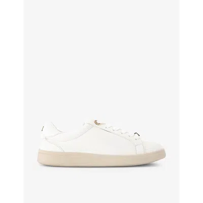 Kg Kurt Geiger Womens Eliza Brand-plaque Faux-leather Low-top Trainers Whit In White