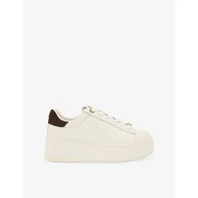 Kg Kurt Geiger Womens White Logic Suede Trainers Eur 37 / 4 Uk