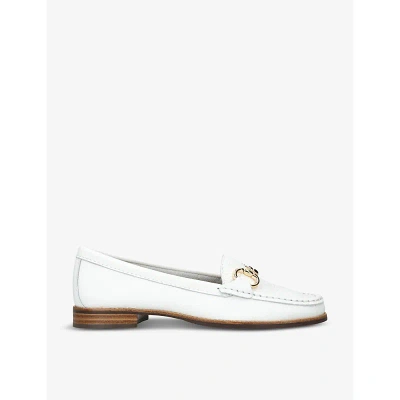 Kg Kurt Geiger Womens White Matilda Horsebit-trim Leather Loafers