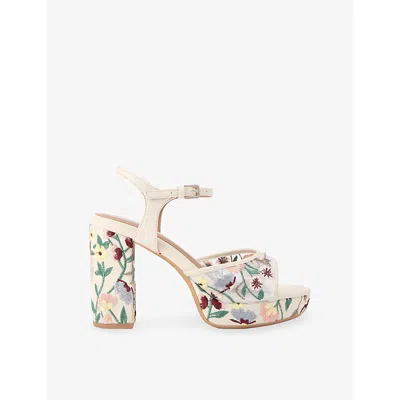 Kg Kurt Geiger Womens White/oth Fairy Embroidered Heeled Mesh Sandals Eur 39 / 6 Uk In Multi