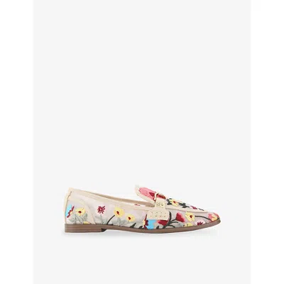 Kg Kurt Geiger Womens White/oth Madeline Embroidered Mesh Loafers Eur 42/ 9 Uk In Multi
