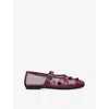 Kg Kurt Geiger Womens Wine Nacy Embellished Mesh Pumps Eur 39 / 6 Uk In Burgundy