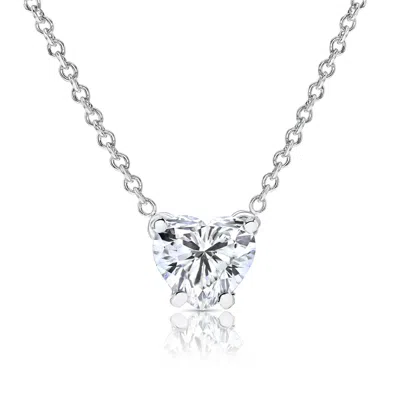 Pre-owned Kgm Diamonds Heart Diamond Pendant Necklace 0.30 Ct Natural 14k Gold Solitaire Love Valentine In I