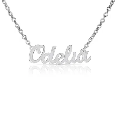 Pre-owned Kgm Diamonds Name Necklace Diamond 0.03ct Carrie 925 Sterling Silver Personalize Black Friday In White/colorless