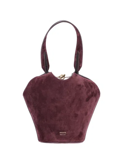 Khaite 100% Calf Leather Shoulder Bag In Red