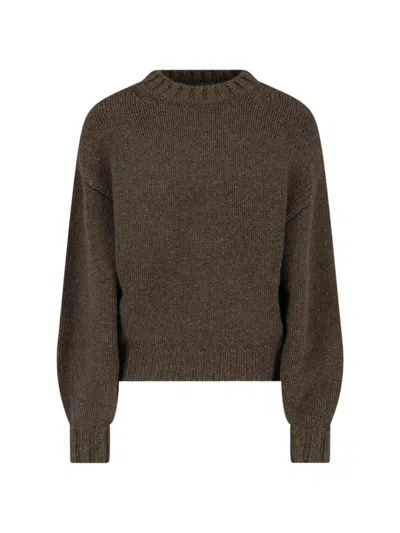 Khaite 100% Cashmere Crewneck Sweater In Green