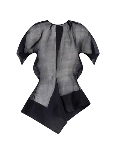 Khaite 100% Silk T-shirt In Black
