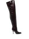 Khaite 100mm Colt Over-the-knee Boots In Red