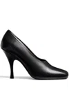 Khaite Eva Peep-toe Leather Pumps