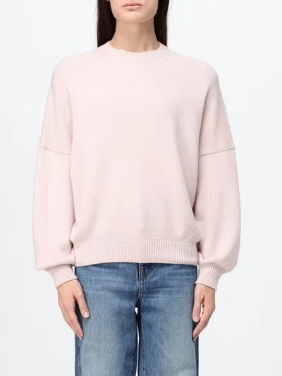 Khaite Crew-neck Pure Cashmere Jumper With Ribbed Trims In Pink