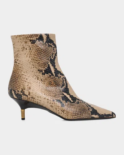 Khaite Bella Snake-effect Leather Ankle Boots