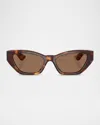 Khaite 1961c Acetate Cat-eye Sunglasses In Brown