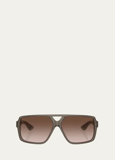 Khaite 1977c Gradient Acetate & Plastic Sunglasses In Taupe