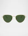 Khaite 1991c Steel Aviator Sunglasses In Brown