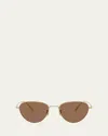 Khaite 1991c Steel Aviator Sunglasses In Gold