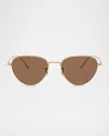 Khaite 1991c Steel Aviator Sunglasses In Gold