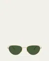 Khaite 1991c Steel Aviator Sunglasses In Gold2