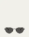 Khaite 1991c Steel Aviator Sunglasses In Matte Black
